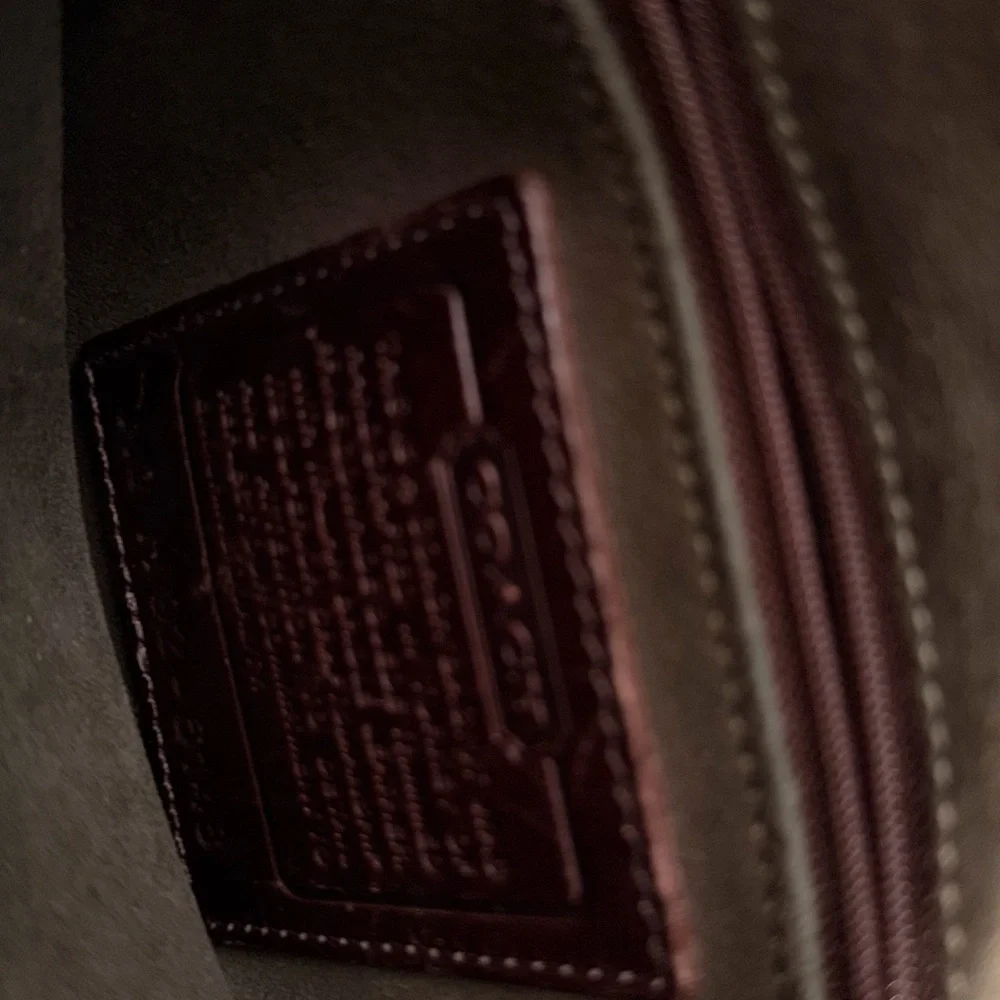 Rare Vintage Coach Olive Suede Leather Crossbody Bag - Picture 10 of 12